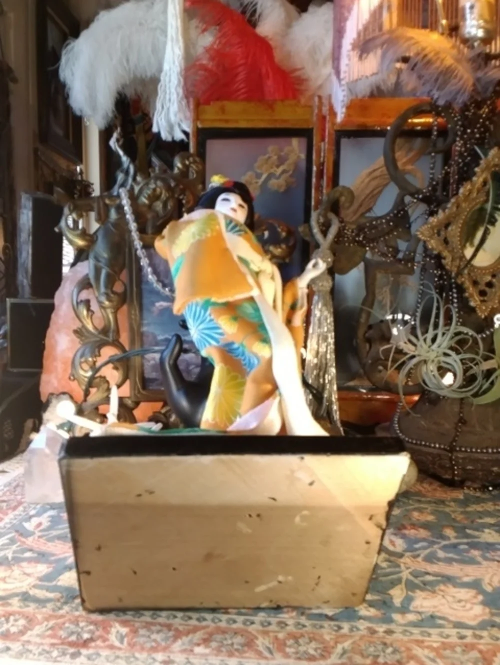 Vintage Bohemian Spirited Magical Geisha Doll Figurine Home Accent Stand